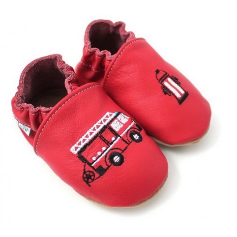 Chaussons antiderapants cuir souple Pompier