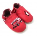 Chaussons antiderapants cuir souple Pompier