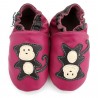 Chaussons cuir souple Ouistiti Rose